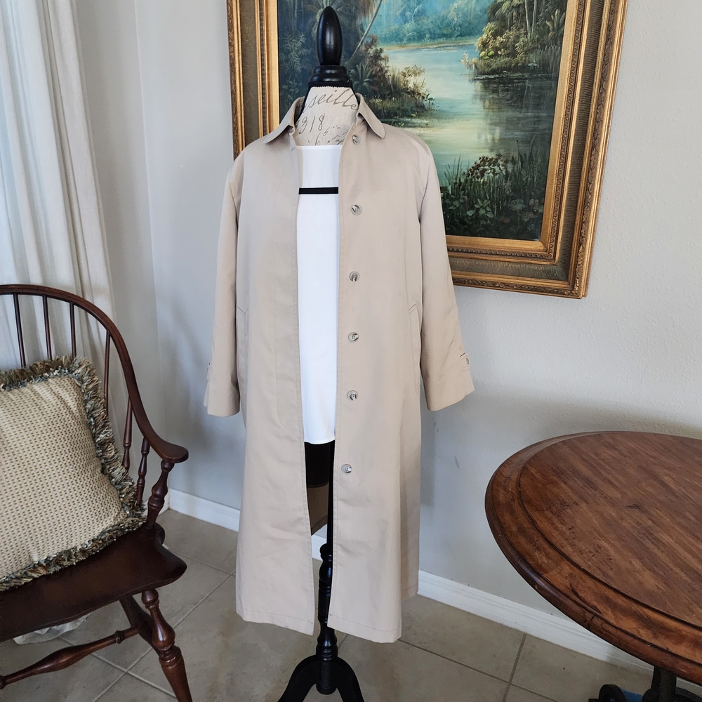 Vintage London Fog Trench Coat Fly-Front Removable Liner Size 10 Petite